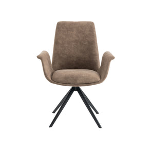 Arvik Spisebordsstol m. 180 gr. drejefod - Lysebrun mikrofiber