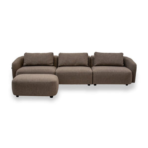Nolio Modulsofa - Brun Bouclé inkl. puf - 315 cm