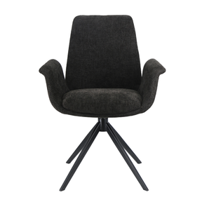 Arvik Spisebordsstol - Sort Stof m. 180 drejefunktion