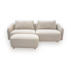 Nolio Modulsofa 220 cm - Beige Bouclé inkl. puf
