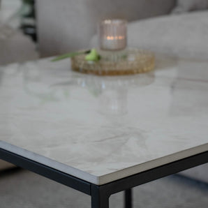 Victor Hjørnebord - Beige Keramik 60 cm