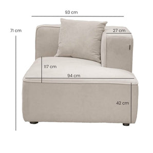 Benne Højre Chaiselongmodul - Beige