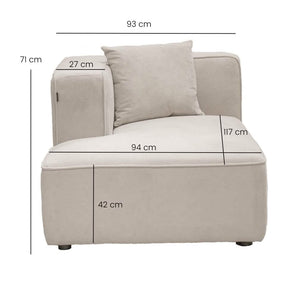 Benne Venstre Chaiselongmodul - Beige