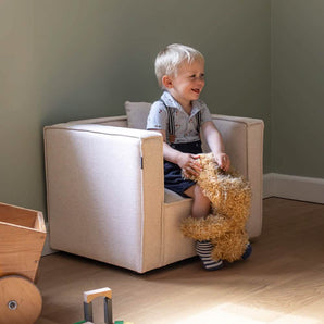 Elias Børnestol 60 cm - Beige Stof