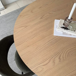 Måne Lamel Spisebord M. Tillægsplader - Lys natur eg Ø120-165-210 cm