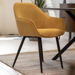 Pilo Spisebordsstol - Gul Fløjl