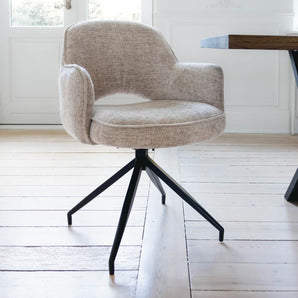 Vigga Spisebordsstol med drejefunktion - Beige Stof