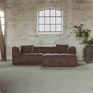 Bora Sofa - Brun - Højrevendt - 240 cm