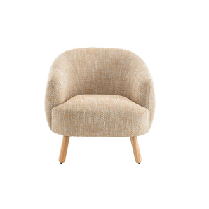 Luca Loungestol - Gul/hvid Bouclé