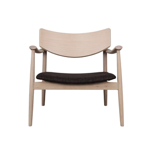 Lara Loungestol i Lys Naur eg m. Brun stof sæde