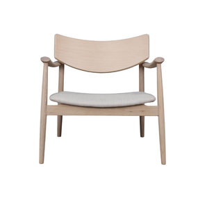 Lara Loungestol i Lys Natur eg m. Beige stof sæde