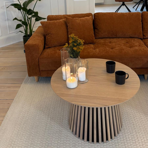 Måne Lamel Sofabord - Lys natur Eg Ø78 cm