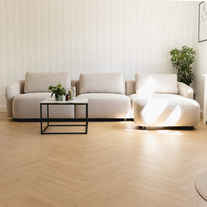 Nolio Modulsofa - Beige Bouclé inkl. puf - 315 cm