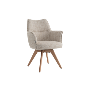 Selbu Spisebordsstol i Beige Bouclé m. Natur eg ben