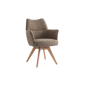 Selbu Spisebordsstol i Brun Bouclé m. Natur eg ben