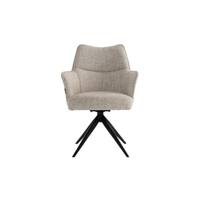 Selbu Spisebordsstol i Beige Bouclé m. Sorte metal ben