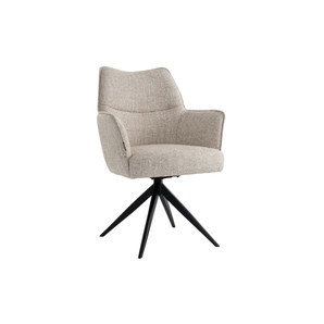 Selbu Spisebordsstol i Beige Bouclé m. Sorte metal ben