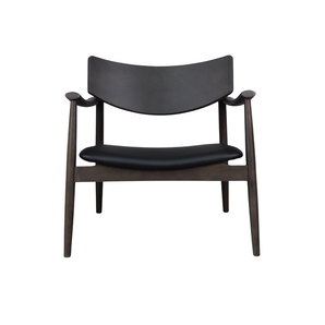 Lara Loungestol i Smoked eg m. Sort PU sæde