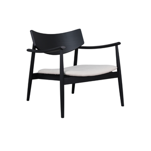 Lara Loungestol i Sort eg m. Beige stof sæde