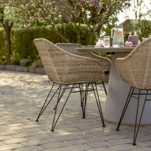 Sandefjord Havestol - Natur Rattan inkl. sort hynde