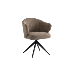 Verdal Spisebordsstol i Brun Bouclé m. sorte metalben