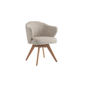 Verdal Spisebordsstol i Beige Bouclé m. Natur eg ben