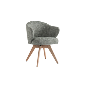 Verdal Spisebordsstol i Grøn Bouclé m. Natur eg ben