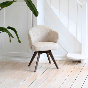 Verdal Spisebordsstol i Beige Bouclé m. Smoked eg ben