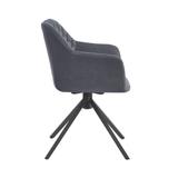 Pau Spisebordsstol med drejefunktion - Sort Microfibre - Hofstra & Wagner