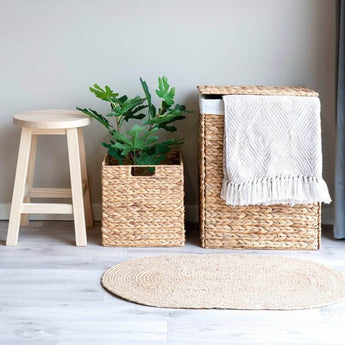 Cort plaid - Lille mønster i Råhvid/Beige Bomuld - Hofstra & Wagner