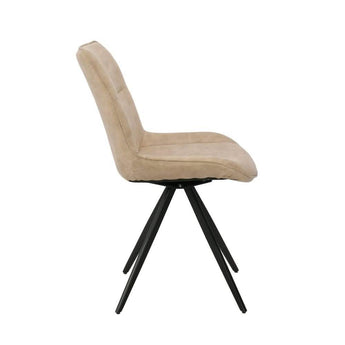 Elin spisebordsstol Beige Microfiber med drejefunktion - Hofstra & Wagner