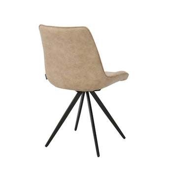 Elin spisebordsstol Beige Microfiber med drejefunktion - Hofstra & Wagner