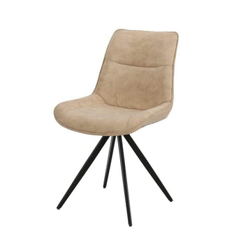 Elin spisebordsstol Beige Microfiber med drejefunktion - Hofstra & Wagner
