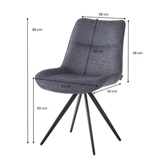 Elin spisebordsstol i Beige stof med drejefunktion - Hofstra & Wagner