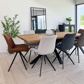 Elin spisebordsstol i Cognac Microfiber med drejefunktion - Hofstra & Wagner