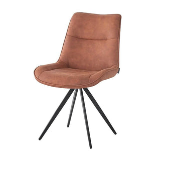 Elin spisebordsstol i Cognac Microfiber med drejefunktion - Hofstra & Wagner