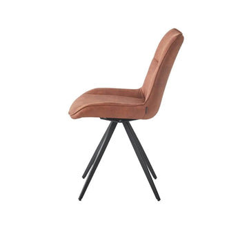 Elin spisebordsstol i Cognac Microfiber med drejefunktion - Hofstra & Wagner