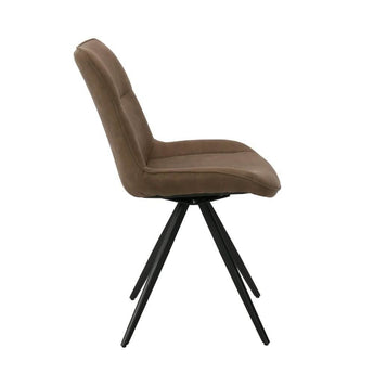 Elin spisebordsstol i Grå/brun microfiber med drejefunktion - Hofstra & Wagner