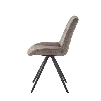 Elin spisebordsstol i Grå/brun stof med drejefunktion - Hofstra & Wagner