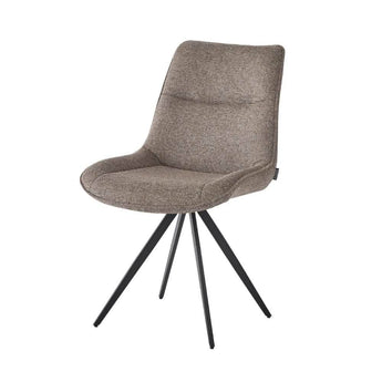 Elin spisebordsstol i Grå/brun stof med drejefunktion - Hofstra & Wagner