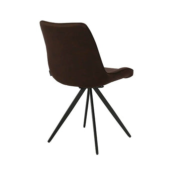 Elin spisebordsstol i Mørke brun Microfiber med drejefunktion - Hofstra & Wagner