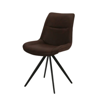 Elin spisebordsstol i Mørke brun Microfiber med drejefunktion - Hofstra & Wagner