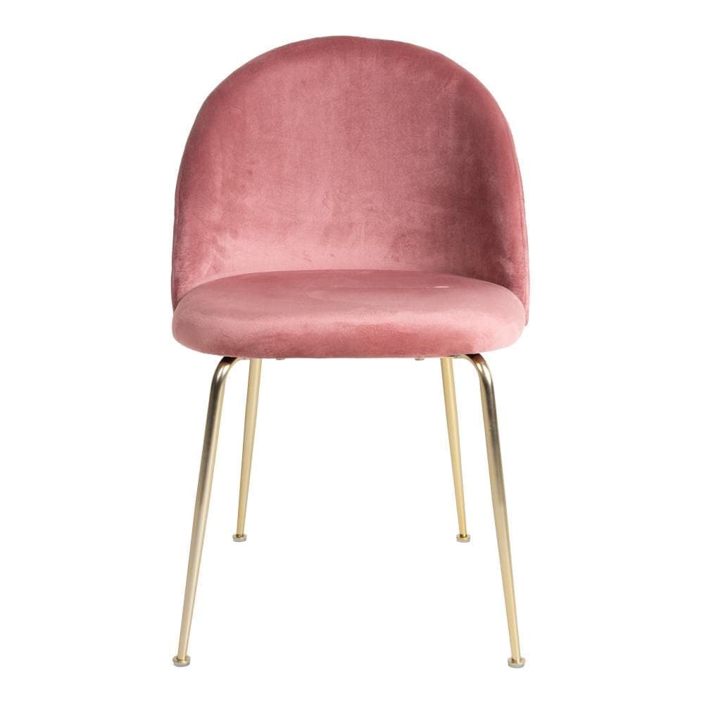 Spisebordsstol rosa velour fra "Geneve" - Køb lige her – Hofstra & Wagner
