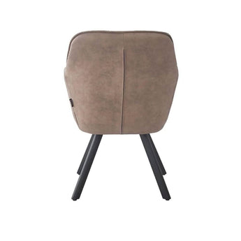 Kari Spisebordsstol - Brun microfiber drejestol med armlæn - Hofstra & Wagner