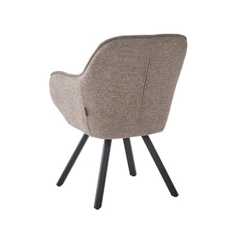 Kari Spisebordsstol - Brun Stof drejestol med armlæn - Hofstra & Wagner