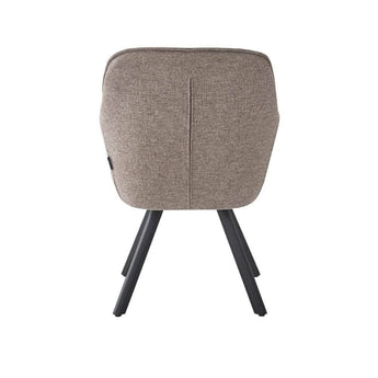 Kari Spisebordsstol - Brun Stof drejestol med armlæn - Hofstra & Wagner