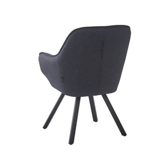 Kari Spisebordsstol - Sort microfiber drejestol med armlæn - Hofstra & Wagner