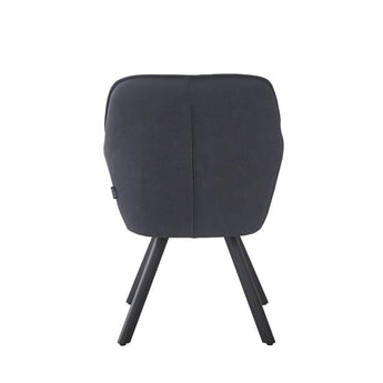 Kari Spisebordsstol - Sort microfiber drejestol med armlæn - Hofstra & Wagner