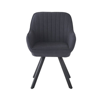 Kari Spisebordsstol - Sort microfiber drejestol med armlæn - Hofstra & Wagner