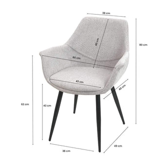 Luis Spisebordsstol - Beige Stof - Hofstra & Wagner